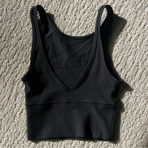 Lululemon Black Ribbed Women's Crop Top - Size 0